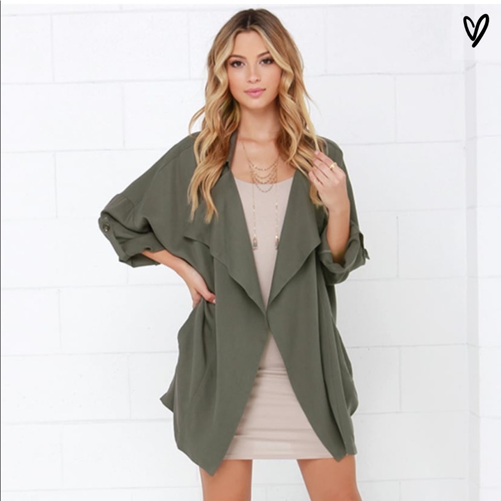 Lulus Olive Oversized Jacket - top rated!